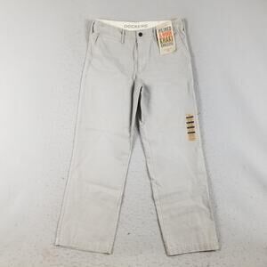 Dockers Pants Mens 33x30 Gray D2 Straight Fit Flat Front Lived & Worn Khaki New